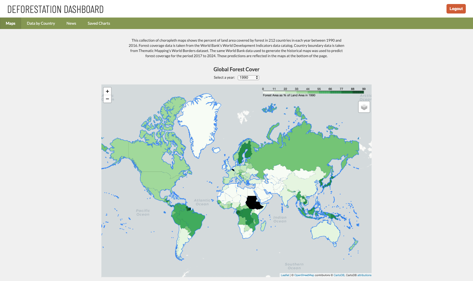 Deforestation Dashboard screenshot